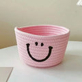 Happy Face Woven Storage Basket by DailySale