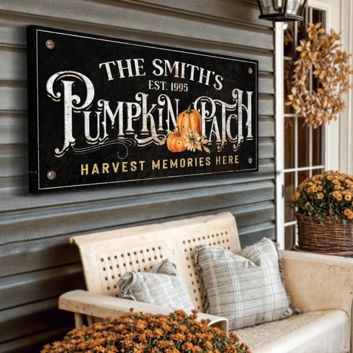 Harvest Memories Here Pumpkin Patch Sign by Tailored Canvases
