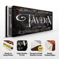 Haunted Graveyard Tavern Halloween Sign III by Tailored Canvases