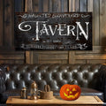 Haunted Graveyard Tavern Halloween Sign III by Tailored Canvases