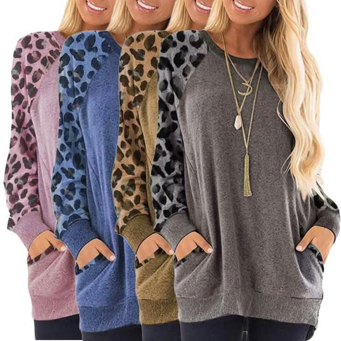 Haute Edition Women's Ultra Soft Long Sleeve Pullover Sweatshirt Leopard Design by DailySale