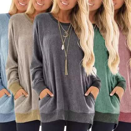 Haute Edition Women's Ultra Soft Long Sleeve Pullover Sweatshirt by DailySale