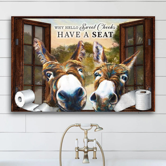 Have A Seat Sweet Cheeks Bathroom Sign by Tailored Canvases