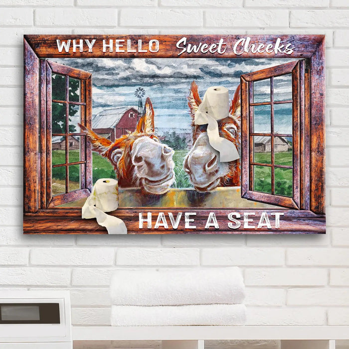 Have A Seat Sweet Cheeks Bathroom Sign II by Tailored Canvases
