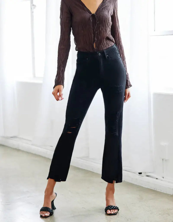 Haven High Rise Slim Straight Jeans - Black by Boutique 23