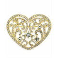 Holiday Lane Gold-Tone Crystal Filigree Heart Pin by Vanessa Jane
