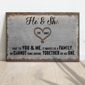He And She You And Me Together Sign by Tailored Canvases