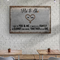 He And She You And Me Together Sign by Tailored Canvases