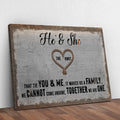 He And She You And Me Together Sign by Tailored Canvases