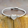 Heart Cable Initial Bracelet Hypoallergenic and Adjustable by DailySale
