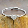 Heart Cable Initial Bracelet Hypoallergenic and Adjustable by DailySale