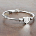 Heart Cable Initial Bracelet Hypoallergenic and Adjustable by DailySale