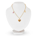 Heart Charm Necklace 18K Gold Over Silver by Fine Color Jewels