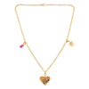 Heart Charm Necklace 18K Gold Over Silver