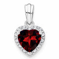 Heart Gemstone and Diamond Halo Pendant by Fine Color Jewels