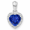 Heart Gemstone and Diamond Halo Pendant by Fine Color Jewels