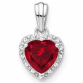 Heart Gemstone and Diamond Halo Pendant by Fine Color Jewels