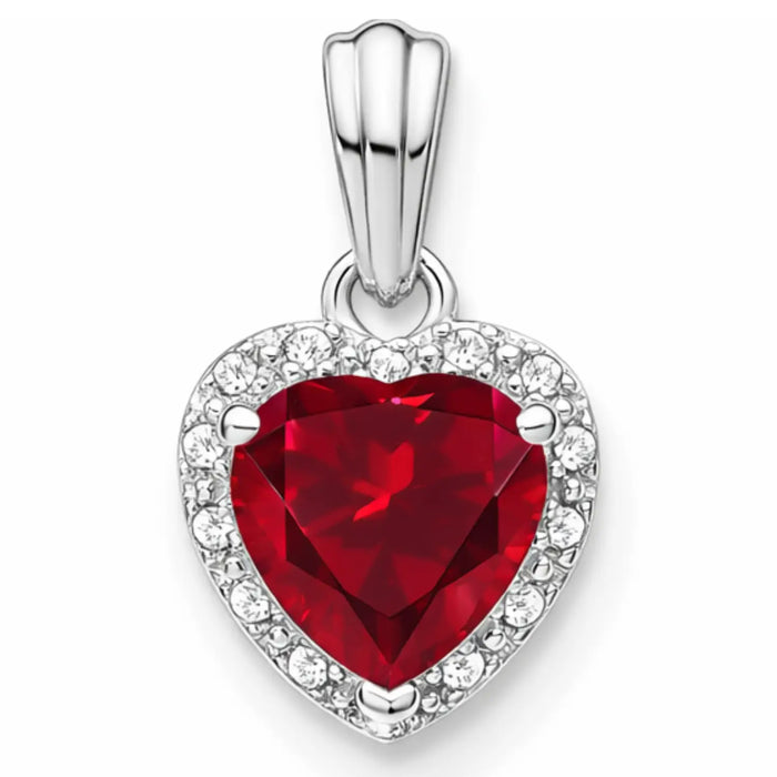 Heart Gemstone and Diamond Halo Pendant by Fine Color Jewels