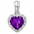 Heart Gemstone and Diamond Halo Pendant by Fine Color Jewels