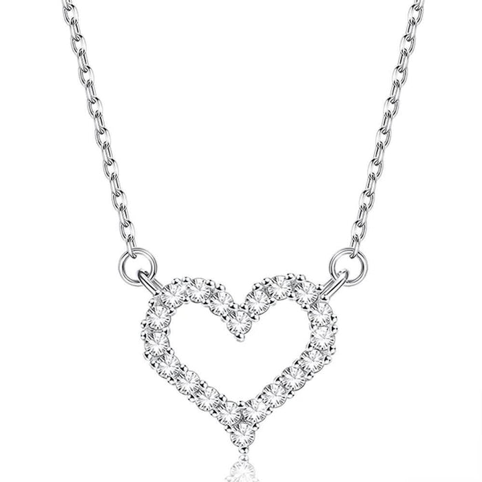 Heart-Shape 925 Sterling Silver Pendant Necklace by DailySale