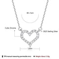 Heart-Shape 925 Sterling Silver Pendant Necklace by DailySale