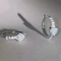 Heart-shaped Synthetic Zirconia Hoop Earrings by DailySale