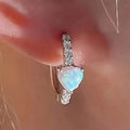Heart-shaped Synthetic Zirconia Hoop Earrings by DailySale