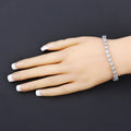 Heart Sky Blue Topaz Prong Silver Tennis Bracelet by Fine Color Jewels