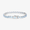 Heart Sky Blue Topaz Prong Silver Tennis Bracelet by Fine Color Jewels