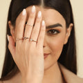Heart White Moissanite Prong Rose Gold Plated Silver Solitaire Ring by Fine Color Jewels