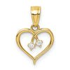 Heart with Cubic Zirconia Gold Pendant
