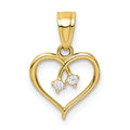 Heart with Cubic Zirconia Gold Pendant by Fine Color Jewels