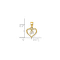 Heart with Cubic Zirconia Gold Pendant by Fine Color Jewels