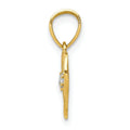 Heart with Cubic Zirconia Gold Pendant by Fine Color Jewels