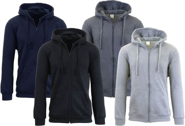 Heavy Fleece Lined Zippered or Pullover Hoodie - Size XXXL by DailySale