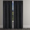 Heavy Suede Embossed Textured Blackout Thermal Window Curtain Pair Panel
