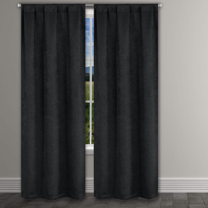 Heavy Suede Embossed Textured Blackout Thermal Window Curtain Pair Panel by DailySale