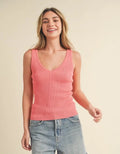Hedi Knit Tank - Coral by Boutique 23