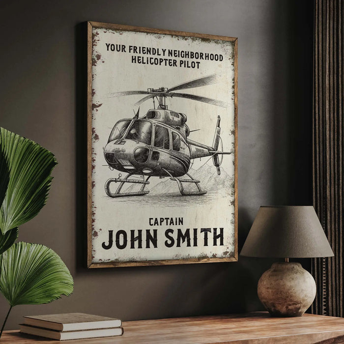 Helicopter Pilot Name Sign by Tailored Canvases
