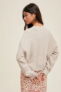 Henley Button-up Sweater: Shell by Boutique 23