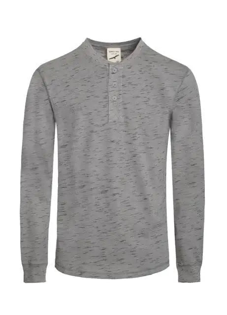 Henley Long Sleeve T-Shirt - Grey by Boutique 23