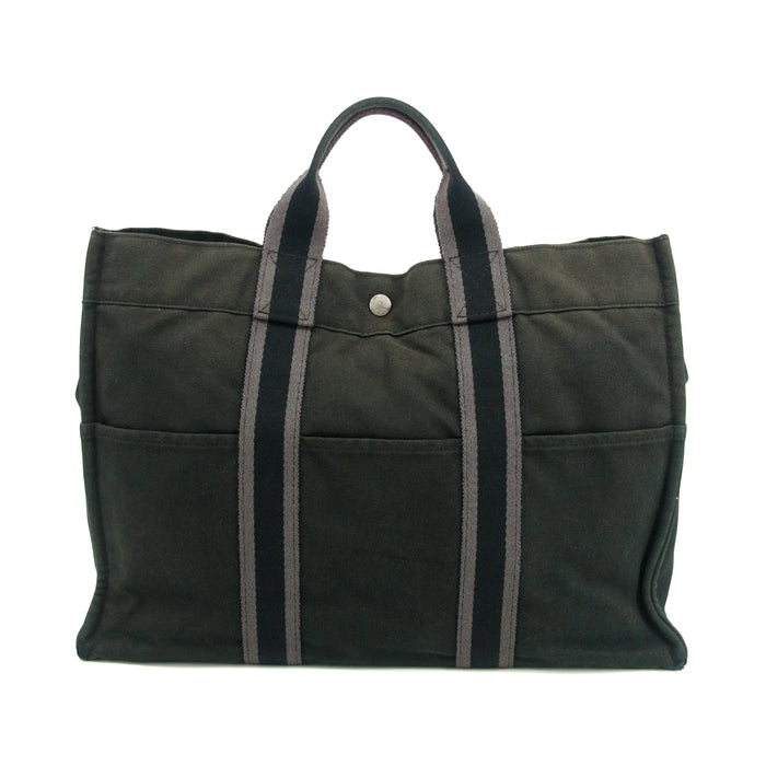 Hermes Black Canvas Fourre-Tout MM Tote Bag #3399 by Bolt Boutique