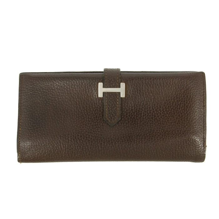 Hermes Brown Leather Long Wallet #5179 by Bolt Boutique
