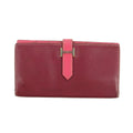 Hermes Burgundy Leather Bearn Soufflet Wallet #3397 by Bolt Boutique