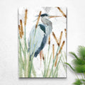 Heron In The Reeds Canvas Wall Art II by Tailored Canvases