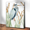 Heron In The Reeds Canvas Wall Art II by Tailored Canvases