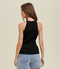 High Neck Sweater Tank - Black by Boutique 23