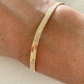 High Polish 18K Gold Filled Herringbone Bracelet, Gold, Herringbone Jewelry Necklace by DailySale