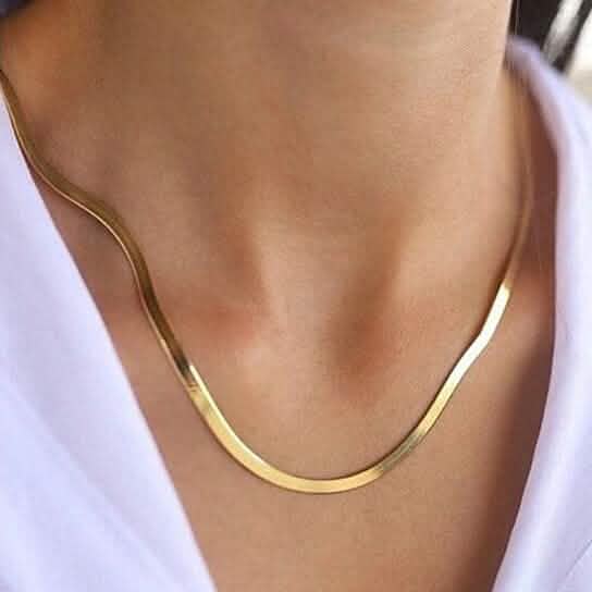 High Polish 18K Gold Filled Herringbone Bracelet, Gold, Herringbone Jewelry Necklace by DailySale