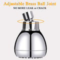 High Pressure Shower Head 3" Anti-clog Anti-leak Fixed with Adjustable Swivel Brass Ball Joint by DailySale